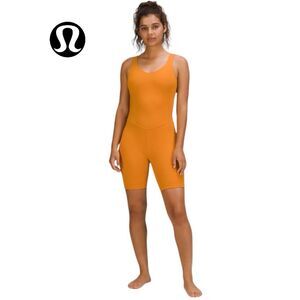 Lululemon Align Body Suit Built In Bra Buttery Soft Mustard Yellow Orange Size 2